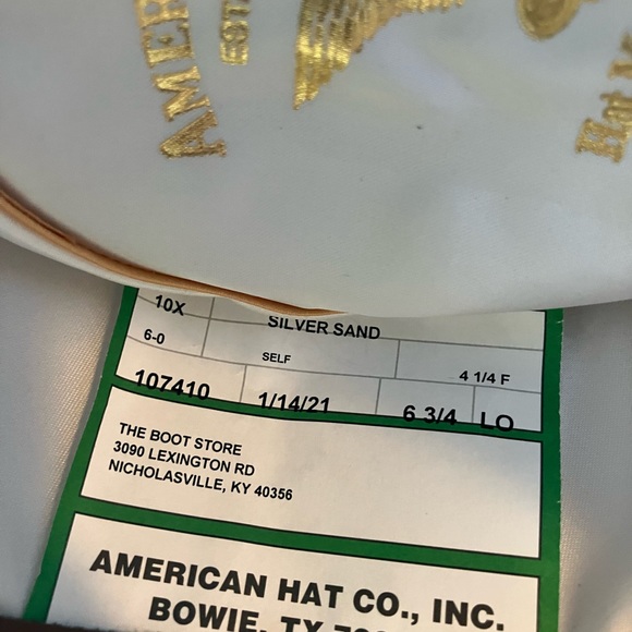 American Hat-6 7/8. Silver Sand 10x - Picture 2 of 4